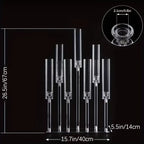 Tall 7-Arm Clear Acrylic Candelabra - Elegant Wedding & Event Candle Holders (Set of 4)