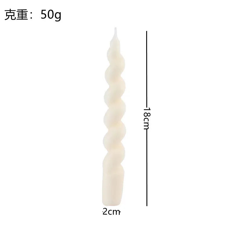 French Retro Spiral Scented Candle – Elegant Long Pole Candle