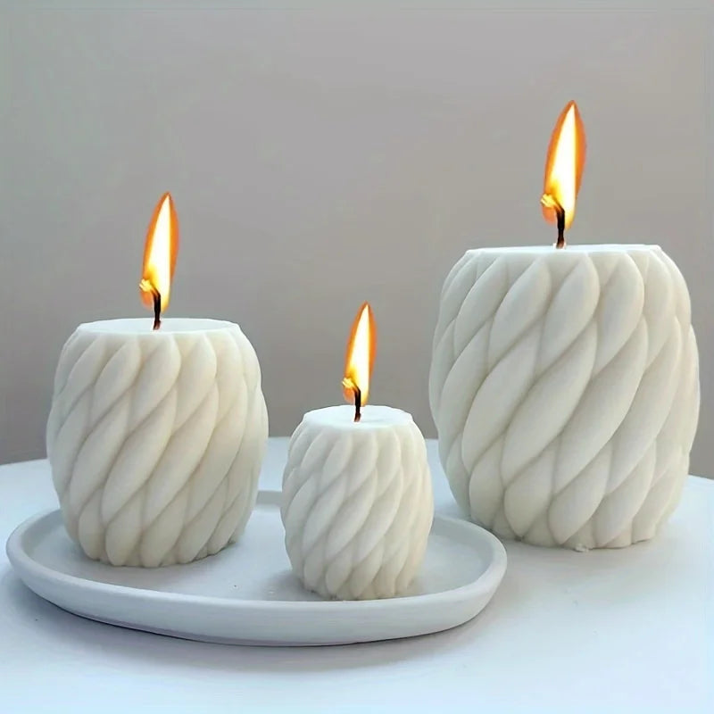 Wave Twist Candle Mold – Abstract Silicone DIY Candle Form