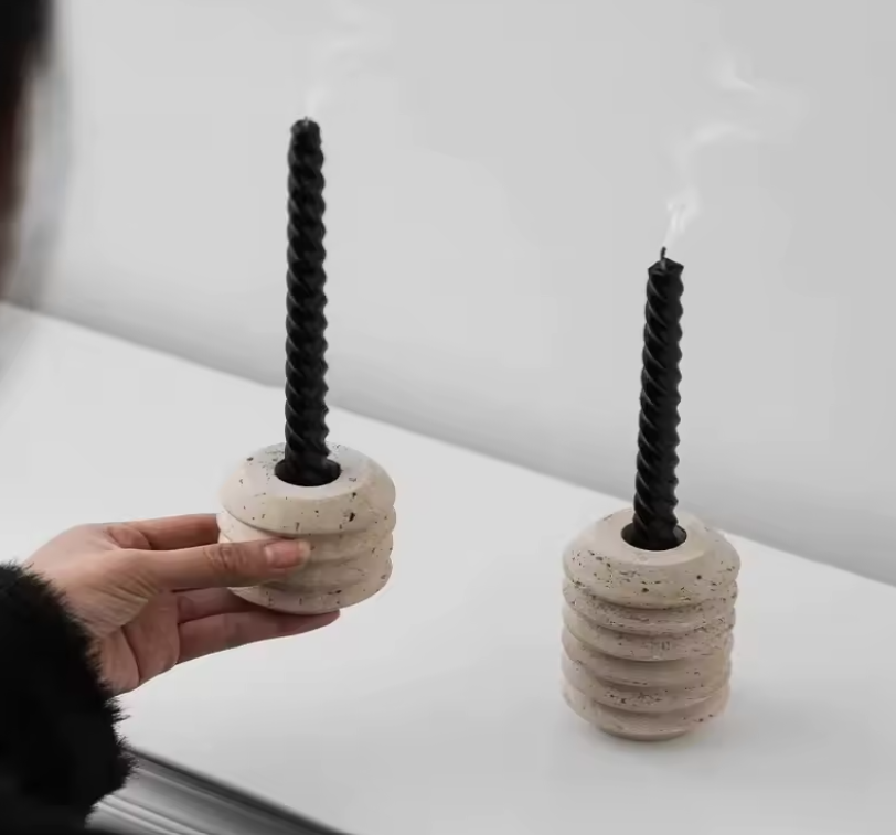 Travertine Stone Candlestick