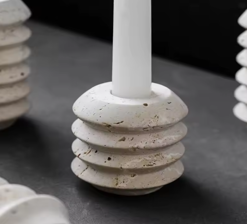 Travertine Stone Candlestick