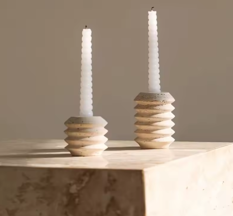 Travertine Stone Candlestick