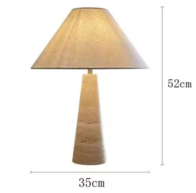 Travertine Linen Table Lamp