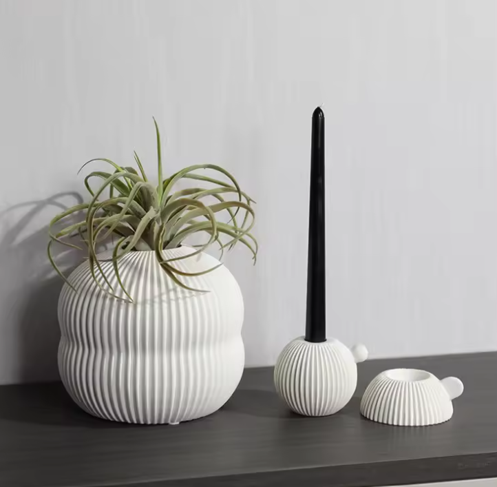 White Ceramic Candle Holder