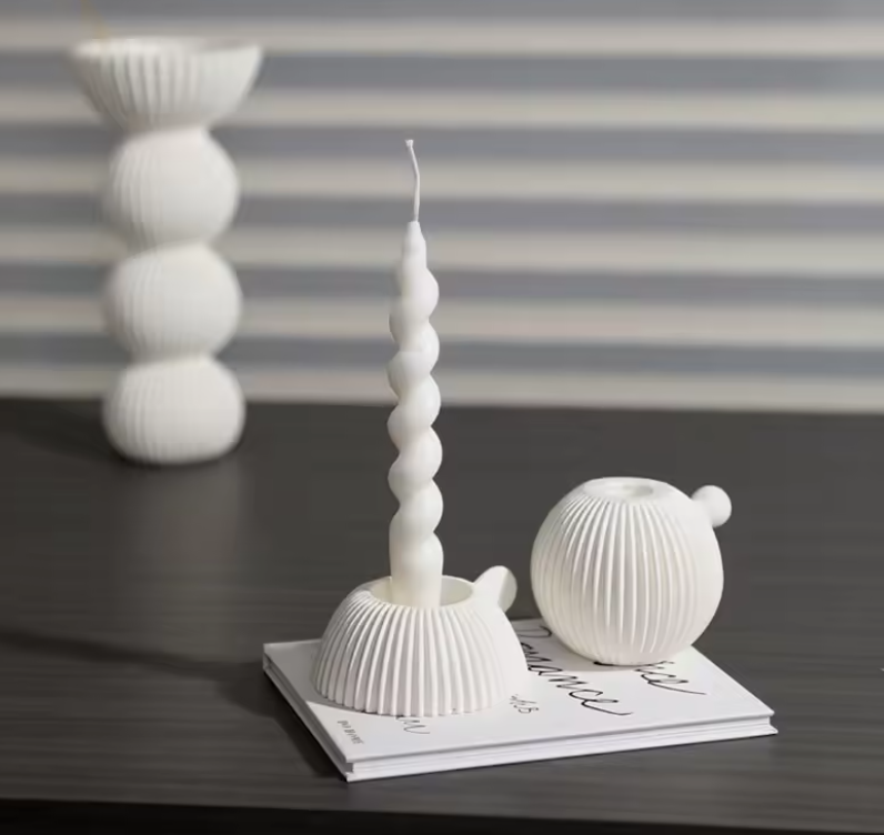 White Ceramic Candle Holder