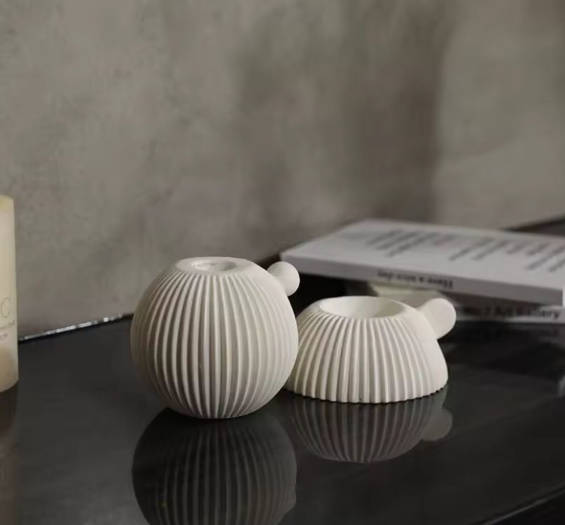 White Ceramic Candle Holder