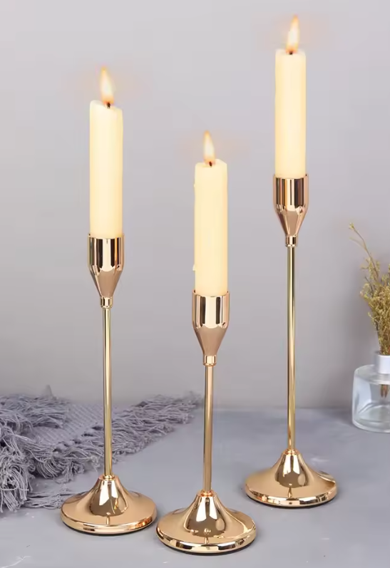 Cast Iron Taper Candle Holder Set