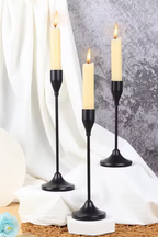 Cast Iron Taper Candle Holder Set