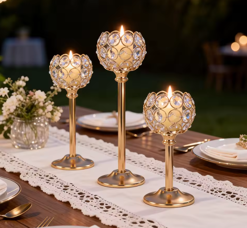 Vintage Crystal Tealight Candle Holder