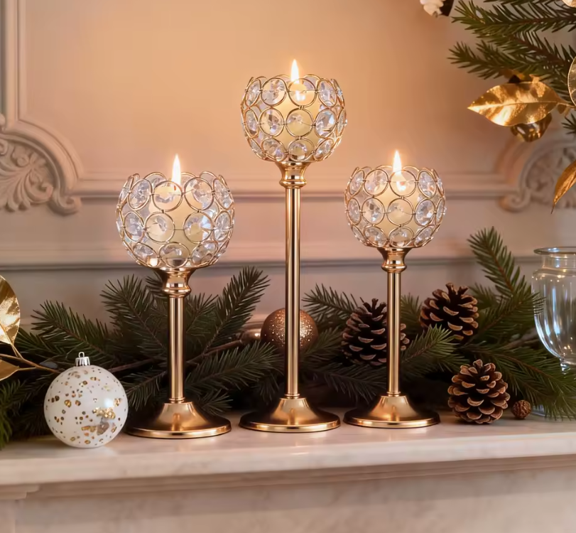Vintage Crystal Tealight Candle Holder