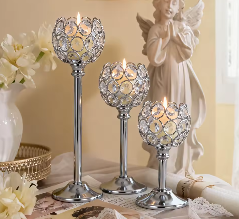 Vintage Crystal Tealight Candle Holder