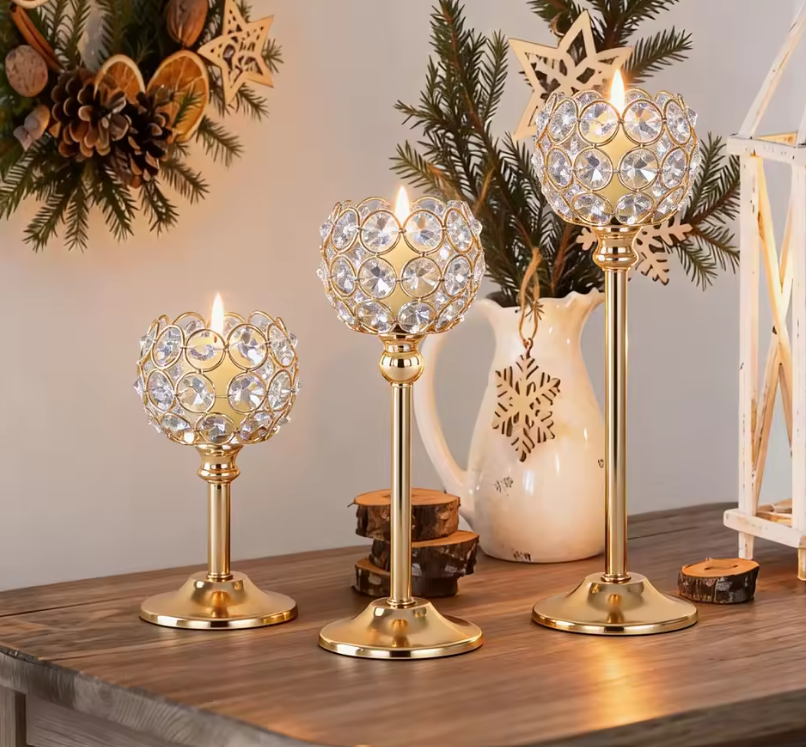 Vintage Crystal Tealight Candle Holder