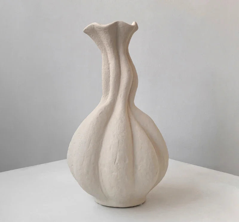 Pleated Ceramic Vase
