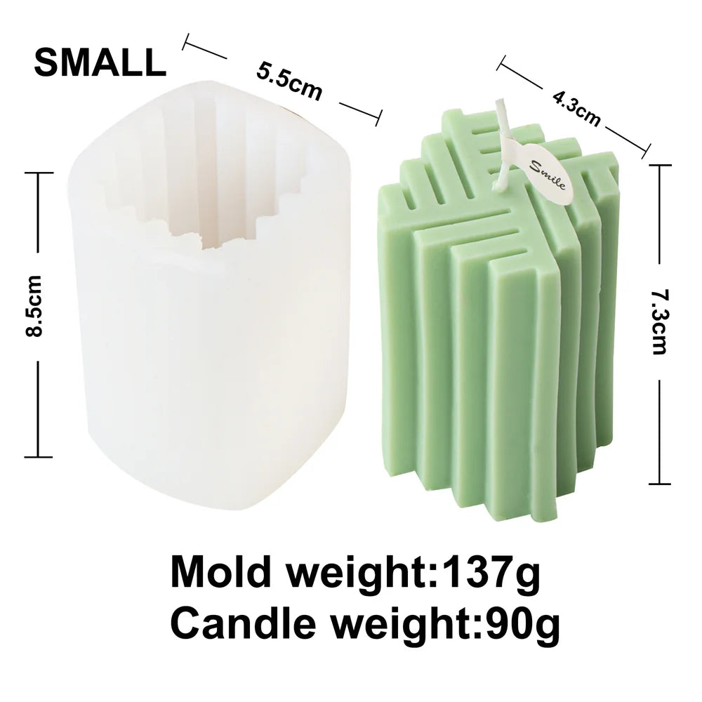 Spiral Cylinder Candle Mold – Artistic Silicone Candle Casting Tool