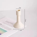 Modern Cream Ceramic Candlestick - Luxury Decorative Accent for Living Spaces