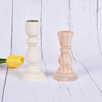 Vintage Wooden Candle Holder - Rustic Taper Candle Stand for Cozy Home Décor