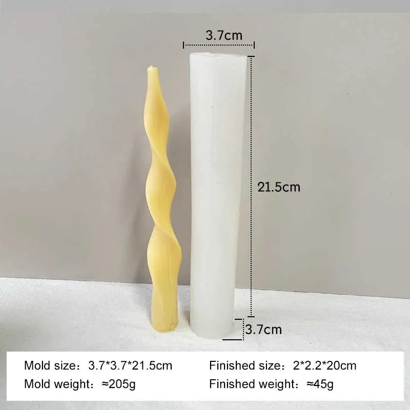 Twist Spiral Candle Mold – Silicone DIY Candle Making Form