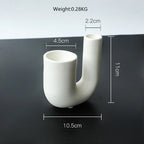 Nordic White Ceramic Candlestick Holder - Elegant Pillar Stand for Home