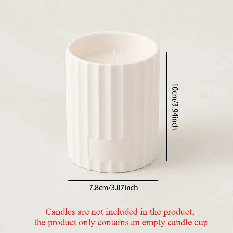 Fired Retro Ceramic Candle Jar - Minimalist Cylindrical Container for Home Décor