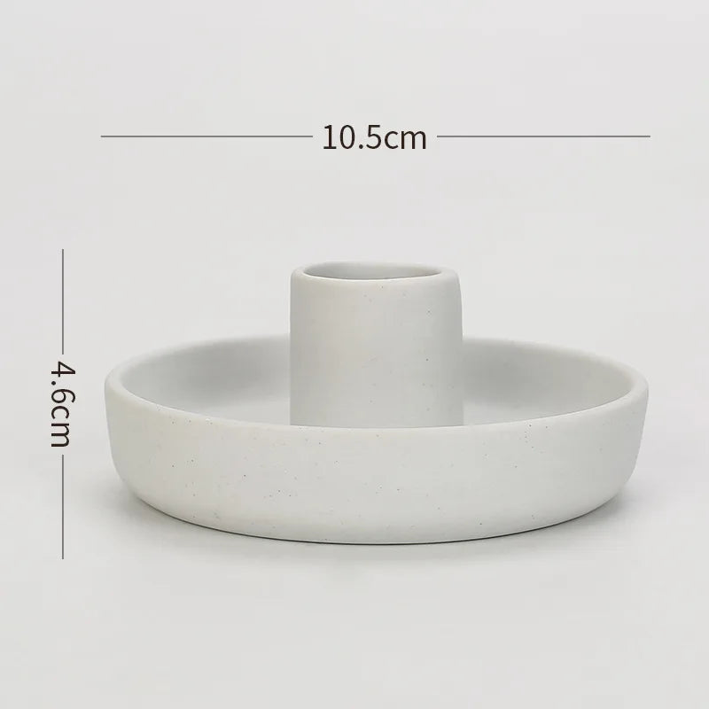 Nordic Ceramic Aromatherapy Candle Stand – Minimalist Bowl Design for Calm & Cozy Home Atmosphere