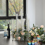Tall 7-Arm Clear Acrylic Candelabra - Elegant Wedding & Event Candle Holders (Set of 4)