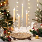 Vintage Glass Candlestick Set