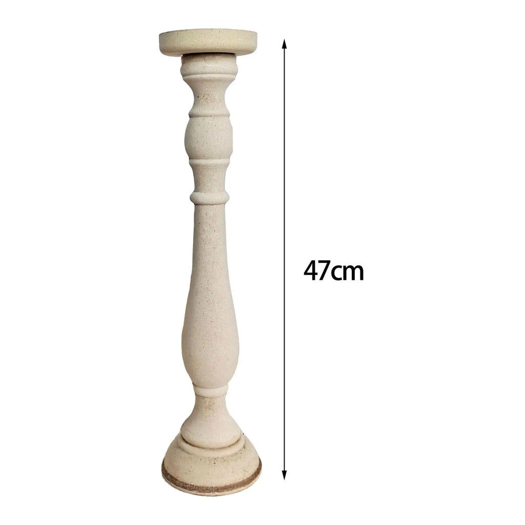 Wooden Candlestick Holder - Rustic Pillar Stand for Weddings and Home