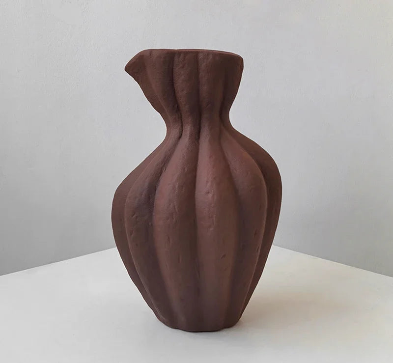Pleated Ceramic Vase