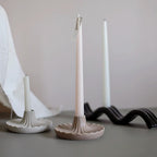 Nordic Wave Pattern Ceramic Candle Holder - Unique Decorative Stand for Cozy Home Ambiance