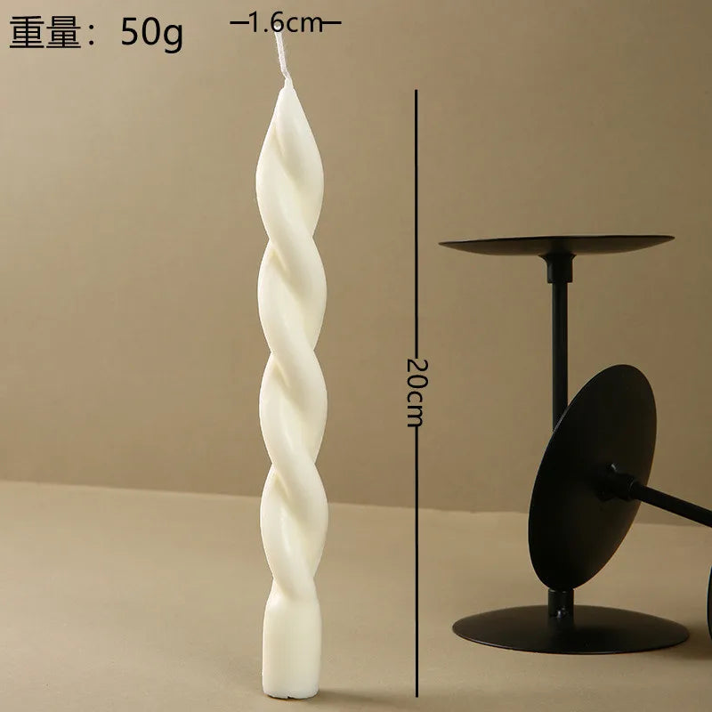 French Retro Spiral Scented Candle – Elegant Long Pole Candle