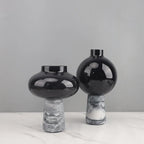 Smoked Glass Marble Vase