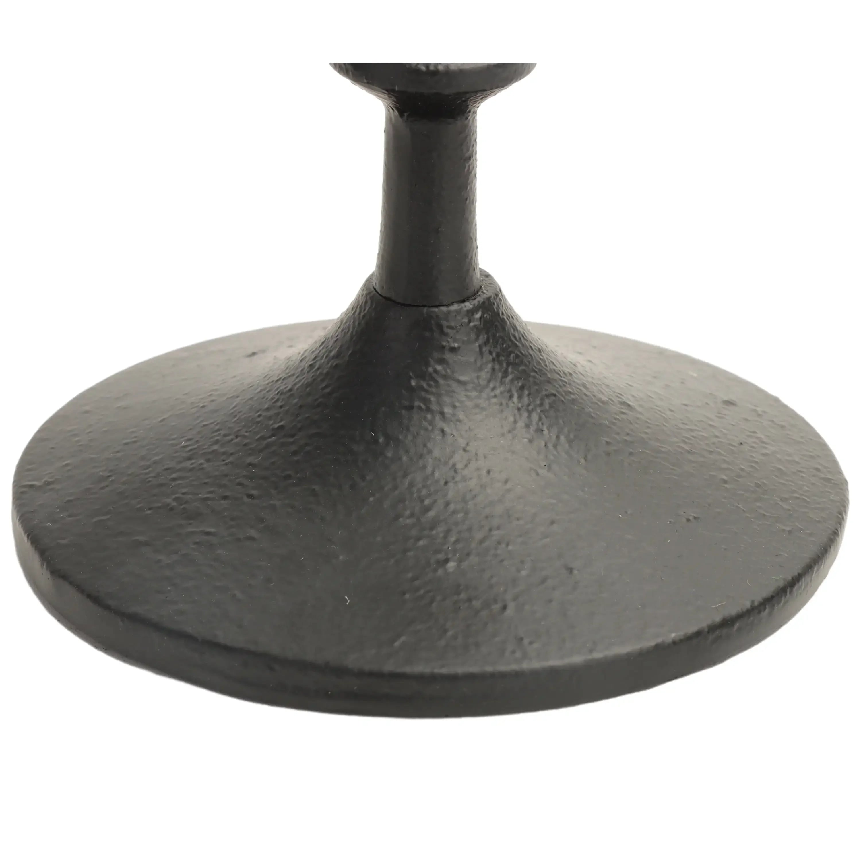 Black Cast Iron Taper Candle Holder - Rustic Farmhouse Centerpiece (7.8")