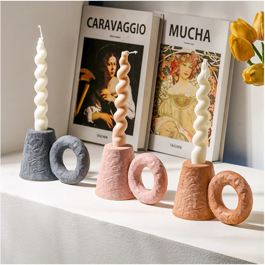 Nordic Ceramic Candle Holder - Cozy Home Desktop Decoration