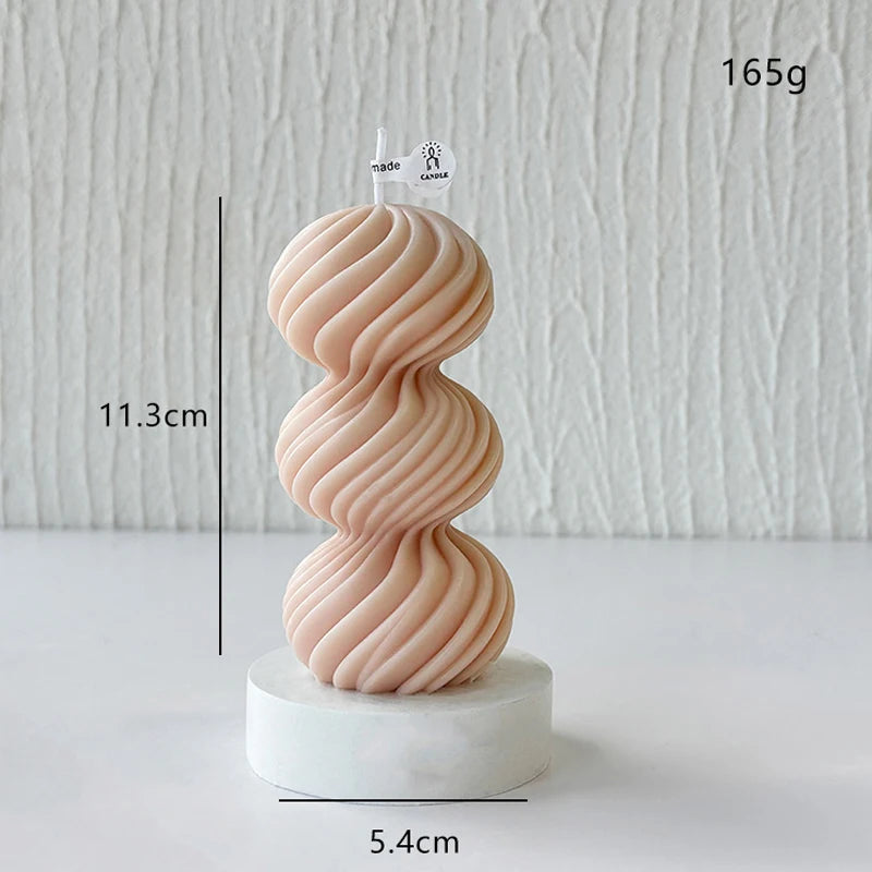 Nordic Wave Scented Candle – Elegant Striped Sphere