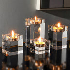 K9 Crystal Tealight Candle Holder - Romantic Modern Table Decor
