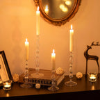 Vintage Glass Candlestick Set