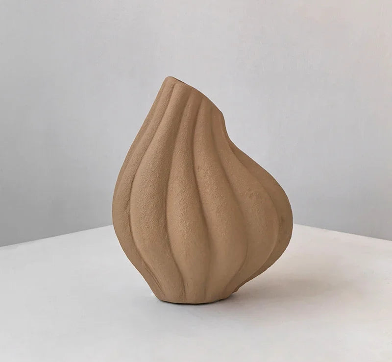 Pleated Ceramic Vase