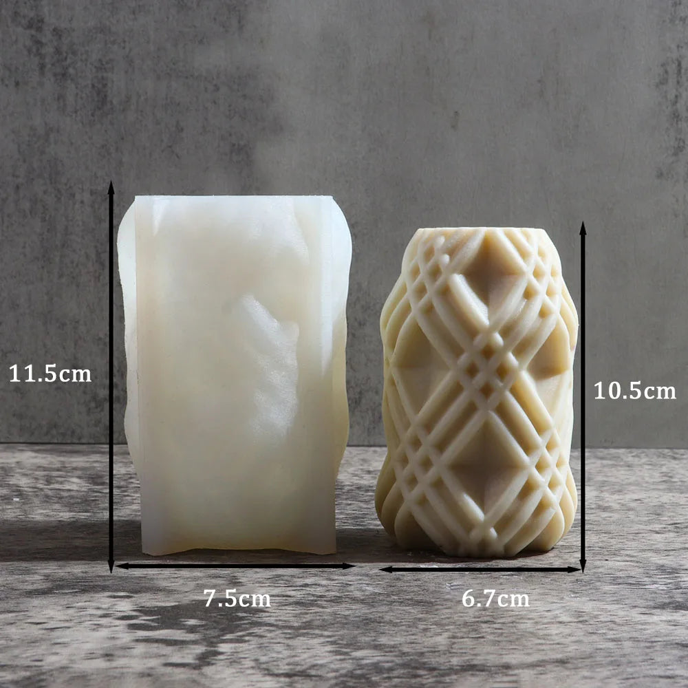 Wavy Stripe Geometric Candle Silicone Mold – DIY Cylindrical Candle