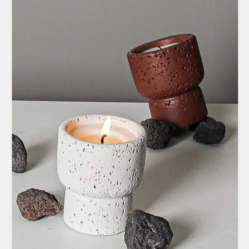 Minimalist Cement Candle Holders - DIY Aromatherapy Cups for Home Decor