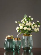 Emerald Aura Glass Vase