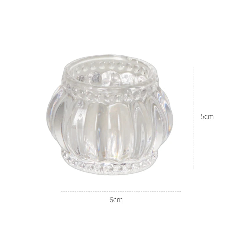 Nordic Pumpkin Glass Candle Holder - Tealight Accent for Home and Bar