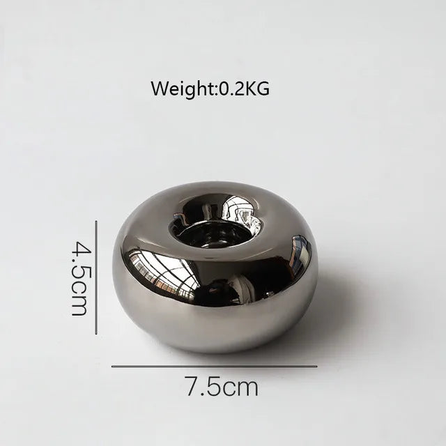 Nordic White Ceramic Candlestick Holder - Elegant Pillar Stand for Home