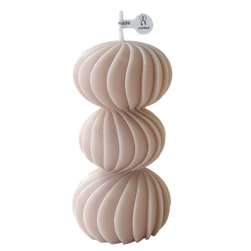 Nordic Wave Scented Candle – Elegant Striped Sphere