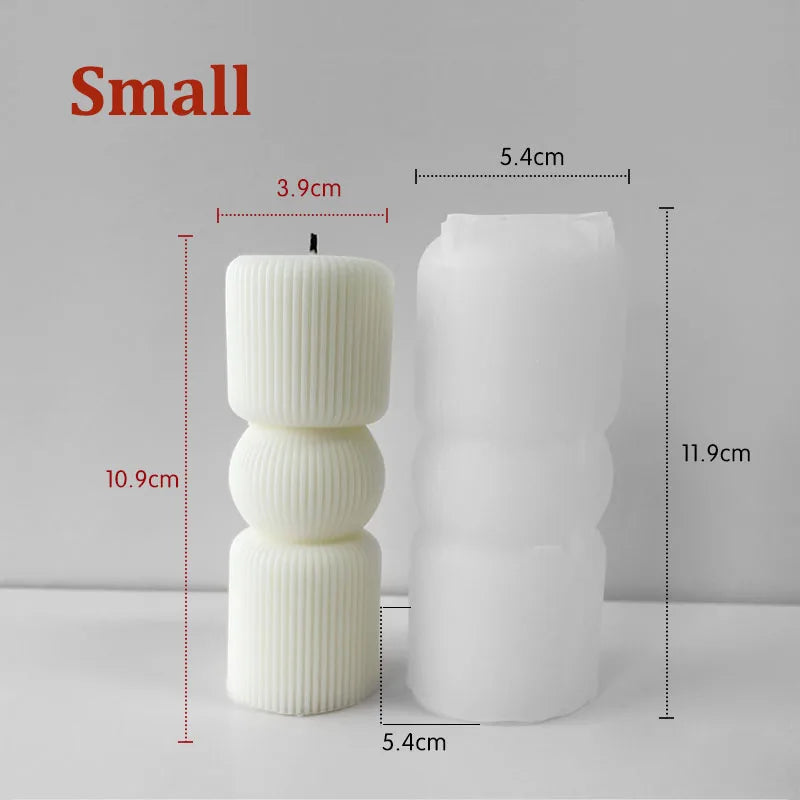 Roman Stripe Pillar Candle Mold – DIY Silicone Candle Tool