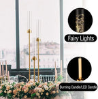 Gold 3-Arm Candelabra Set - Elegant Centerpieces for Weddings, Events & Home Décor