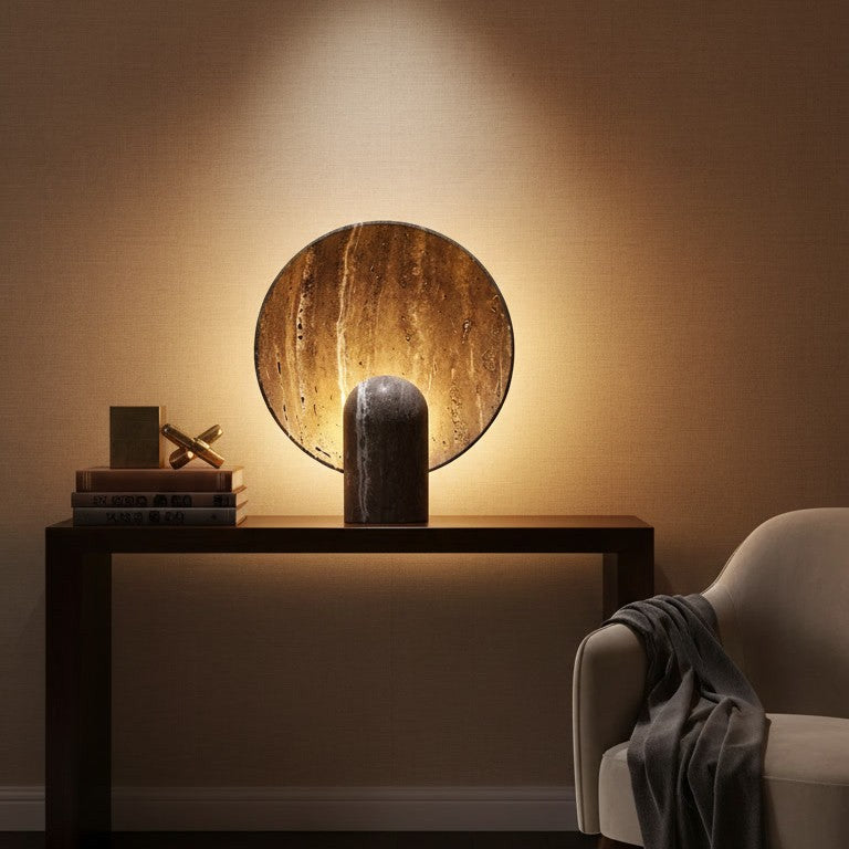 Sculptural Resin Table Lamp - Dark Nordic Glow