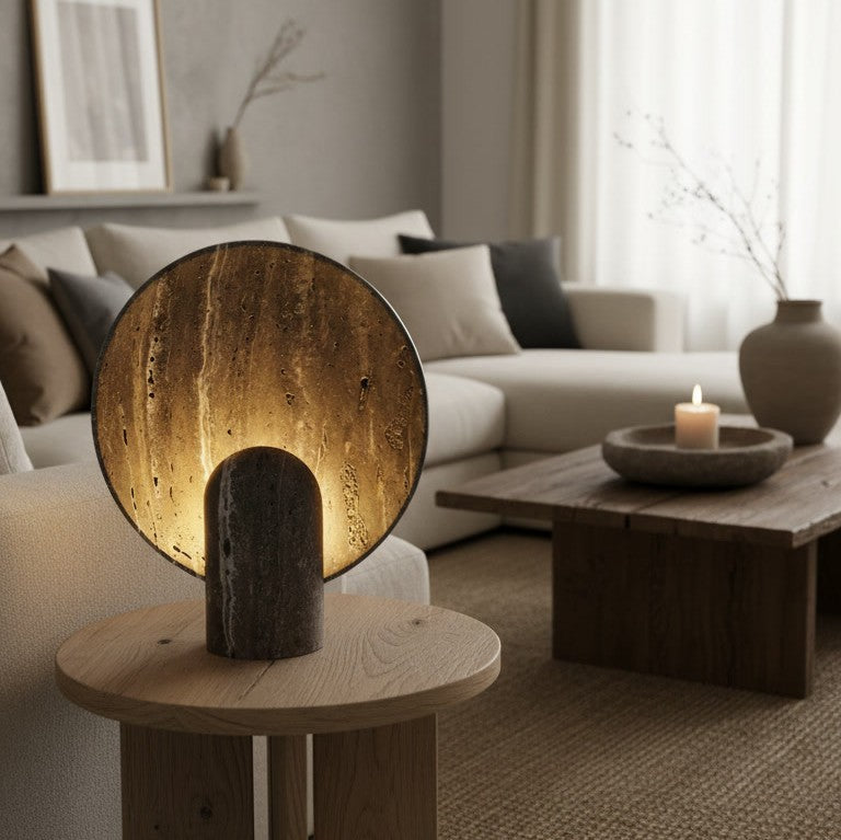 Sculptural Resin Table Lamp - Dark Nordic Glow