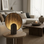 Sculptural Resin Table Lamp - Dark Nordic Glow