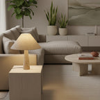 Travertine Linen Table Lamp