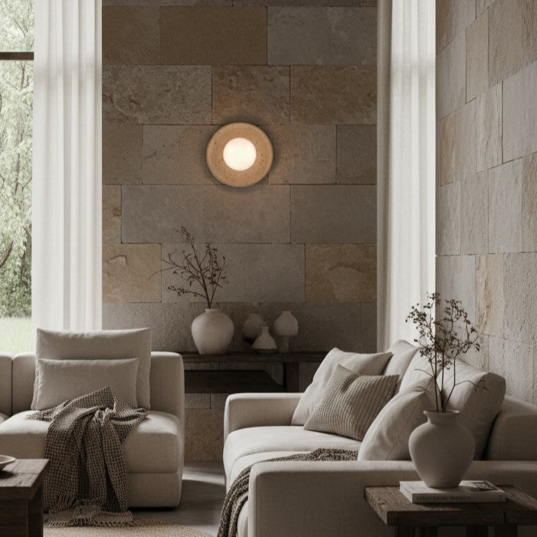 Wabi-Sabi Stone Circle Wall Light